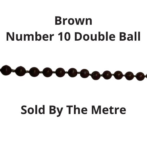 Brown Plastic No. 10 Chain - Double Ball (Sold in Metres)